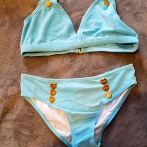 Juicy Couture Girls Two-piece bathing swimsuit size 14. Brand new. Terry clothe